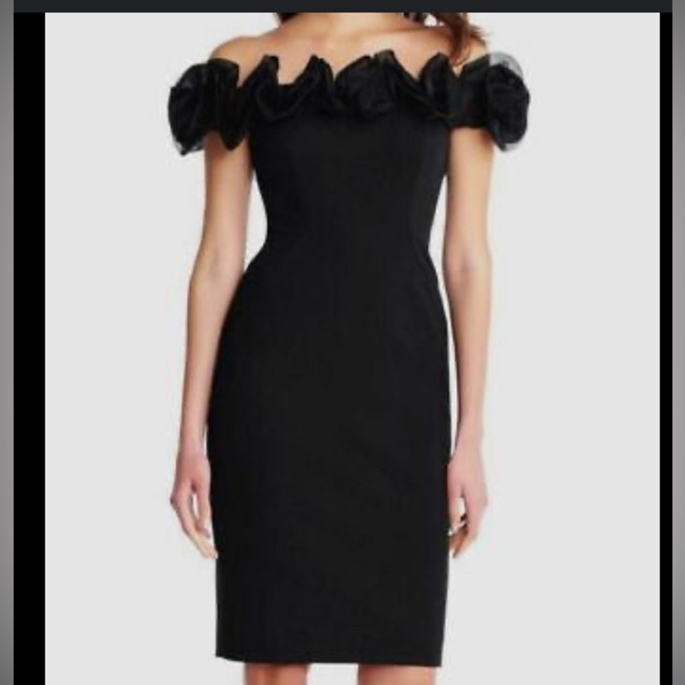 Aidan Mattox Off the Shoulder Black Dress, 2